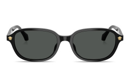 Shop VERSACE Medusa Pillow Sunglasses in Black online.
