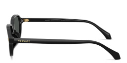 Shop VERSACE Medusa Pillow Sunglasses in Black online.