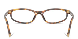 Shop MIU MIU Vertical Logo Oval Eyeglasses in Honey Havana online.