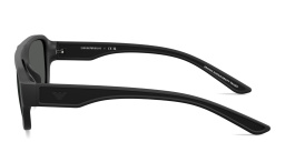 Shop Emporio Armani Eagle Logo Irregular Sunglasses in Rubber Matte Black online.