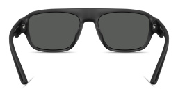 Shop Emporio Armani Eagle Logo Irregular Sunglasses in Rubber Matte Black online.