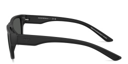 Shop Emporio Armani Embossed Logo Pillow Sunglasses in Rubber Matte Black online.