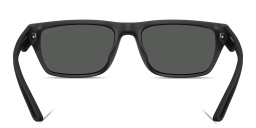 Shop Emporio Armani Embossed Logo Pillow Sunglasses in Rubber Matte Black online.
