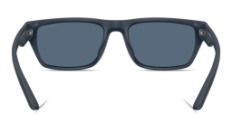 Shop Emporio Armani Embossed Logo Pillow Sunglasses in Rubber Matte Blue online.