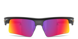 Shop Oakley Bisphaera Speed Unisex Wide Half-Rim Rectangle Sunglasses in Matte Black online.