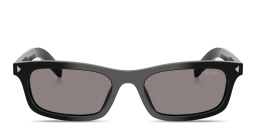 Shop PRADA Logo Signature Pillow Sunglasses in Black online.