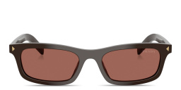 Shop PRADA Logo Signature Pillow Sunglasses in Cigar online.