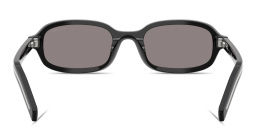 Shop PRADA Logo Signature Oval Sunglasses in Black online.