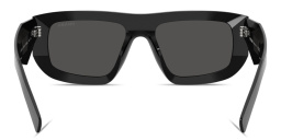 Shop PRADA Logo Signature Irregular Sunglasses in Black online.