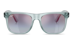 تسوق نظارات شمسية جاستن بإطار مربّع للأطفال راي بان جونيور بلون أزرق شفاف أونلاين.