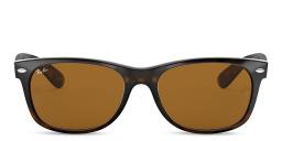 Shop Ray-Ban New Wayfarer Unisex Square Sunglasses in Light Havana online.