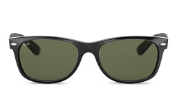 Shop Ray-Ban New Wayfarer Unisex Square Sunglasses in Black online.
