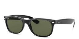 Shop Ray-Ban New Wayfarer Square Sunglasses in Black online.
