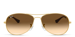 Shop Ray-Ban Cockpit Aviator Sunglasses in Gold online.