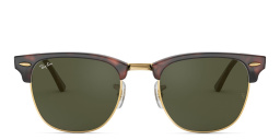 Ray-Ban Clubmaster Square Sunglasses in Tortoise On Gold – Product Photo 1