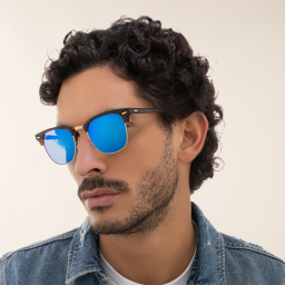 Ray-Ban Clubmaster Square Sunglasses in Havana – Product Photo 6