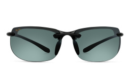 Shop Maui Jim Rimless Wide Rectangle Sunglasses in Black online.