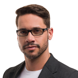 Shop Ray-Ban Rectangle Eyeglasses in Black On Transparent online.