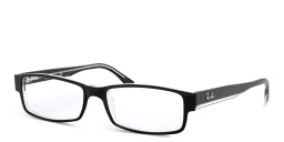 Shop Ray-Ban Rectangle Eyeglasses in Black On Transparent online.