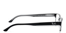 Shop Ray-Ban Rectangle Eyeglasses in Black On Transparent online.