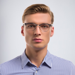 Ray-Ban Half Rim Square Eyeglasses in Transparent Grey – Product Photo 5