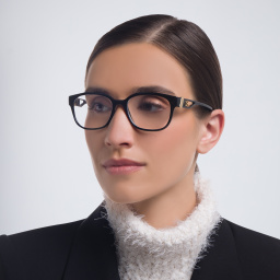 Shop Dolce & Gabbana Square Eyeglasses in Black online.