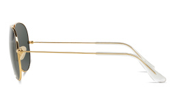 Shop Ray-Ban Unisex Aviator Solid Gold Sunglasses in Polished Gold online.