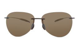 Maui Jim Sugar Beach Unisex Rimless Aviator Sunglasses in Brown – Product Photo 1