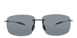 Maui Jim Break Wall Unisex Rimless Rectangle Sunglasses in Black – Product Photo 1