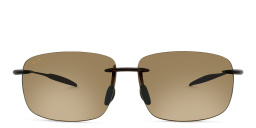 Maui Jim Break Wall Unisex Rimless Rectangle Sunglasses in Brown – Product Photo 1