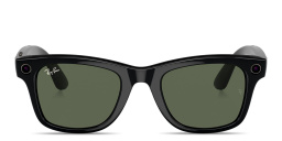 Shop Ray-Ban Meta Wayfarer Unisex Square Sunglasses in Shiny Black online.