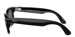 Shop Ray-Ban Meta Wayfarer Unisex Square Sunglasses in Shiny Black online.