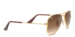 Ray-Ban Junior Kids Aviator Sunglasses in Metal in Gold – Product Photo 4