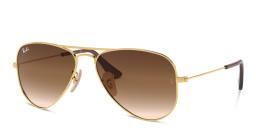 Ray-Ban Junior Kids Pilot Sunglasses in Metal in Polished Gold – Product Photo 2