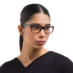 Shop Ray-Ban Unisex Square Eyeglasses in Dark Havana online.