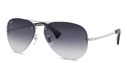 Ray-Ban Unisex Half-Rim Pilot Sunglasses in Silver – Product Photo 2