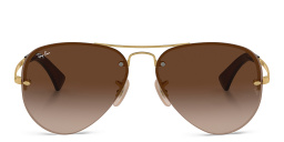 Ray-Ban Unisex Half-Rim Pilot Sunglasses in Gold – Product Photo 1