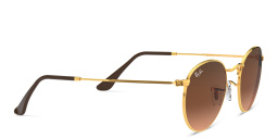 Shop Ray-Ban Unisex Round Metal Sunglasses in Gold online.