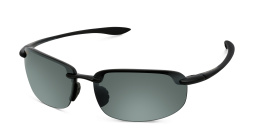 Shop Maui Jim Ho'Okipa Unisex Rimless Wide Rectangle Sunglasses in Black online.