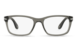 PERSOL Square Eyeglasses in Taupe Grey Transparent – Product Photo 1