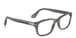 PERSOL Square Eyeglasses in Taupe Grey Transparent – Product Photo 4
