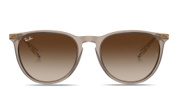 Shop Ray-Ban Erika Classic Unisex Panthos Sunglasses in Transparent light brown online.