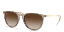 Shop Ray-Ban Erika Classic Unisex Panthos Sunglasses in Transparent light brown online.