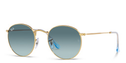 Shop Ray-Ban Round Metal Sunglasses in Gold online.