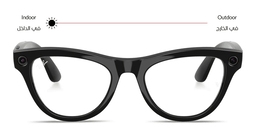 تسوق نظارات شمسية ميتا سكايلر ترانزشنز طراز كات آي للجنسين راي بان بلون أسود لامع أونلاين.