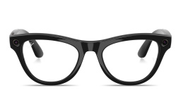 Shop Ray-Ban Meta Skyler Unisex Cat-Eye Eyeglasses With Blue-Violet Light Lenses in Black online.
