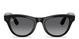 Shop Ray-Ban Meta Skyler Transitions® Unisex Cat-Eye Sunglasses in Shiny Black online.