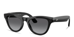Shop Ray-Ban Meta Skyler Unisex Cat-Eye Sunglasses in Shiny Black online.