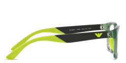 Shop Emporio Armani Square Eyeglasses in Green online.