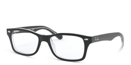 Shop Ray-Ban Junior Kids Square Eyeglasses in Black online.